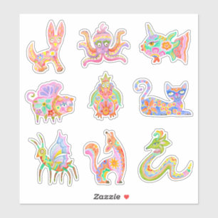 Pacote de adesivos mexicanos de alebrijes.