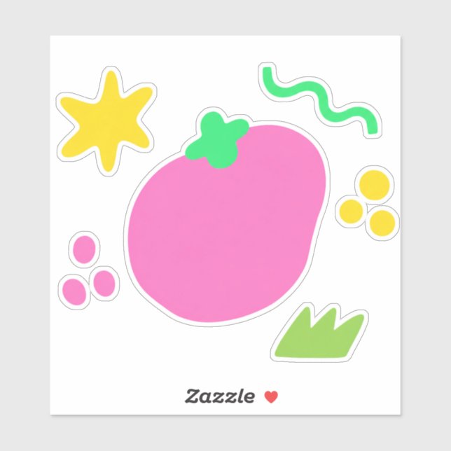 pacote de adesivos retrô kawaii (Folha)