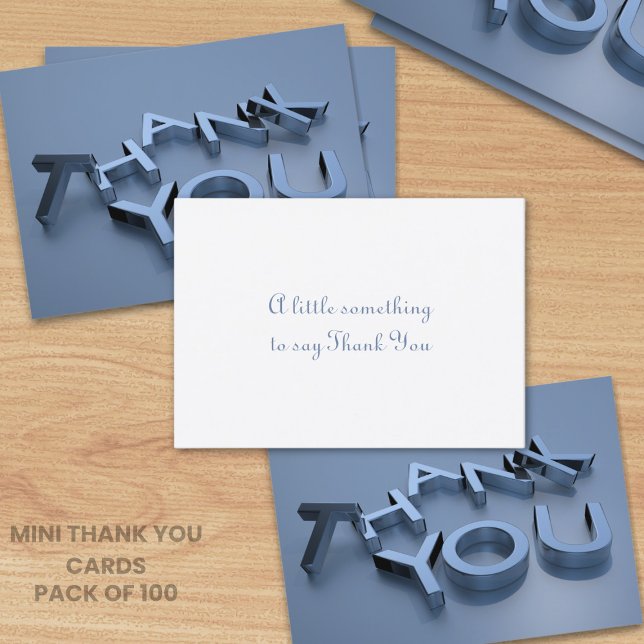 Pacote de Cartões de 100 Azul Moderno (Cost effective thank you cards with space for your short message)