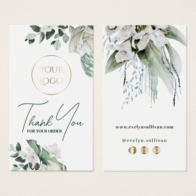 pacote de flores brancas emerald greenery (Frente & Verso)