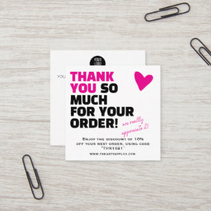 Pacote de inserção personalizado de agradecimento