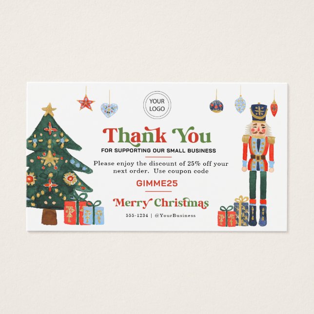 Pacote de Natal de logotipo personalizado Obrigado (Frente)
