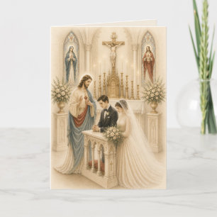 Pacotes de 10 Convites de Casamento Católico Tradi