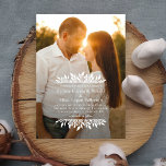 Pacotes Florais Simples Convite Fotográfico De Cas<br><div class="desc">Simples convite elegante para o seu dia especial. Visite nosso site em www.berryberrysweet.com para designs de papelaria e presentes personalizados.</div>