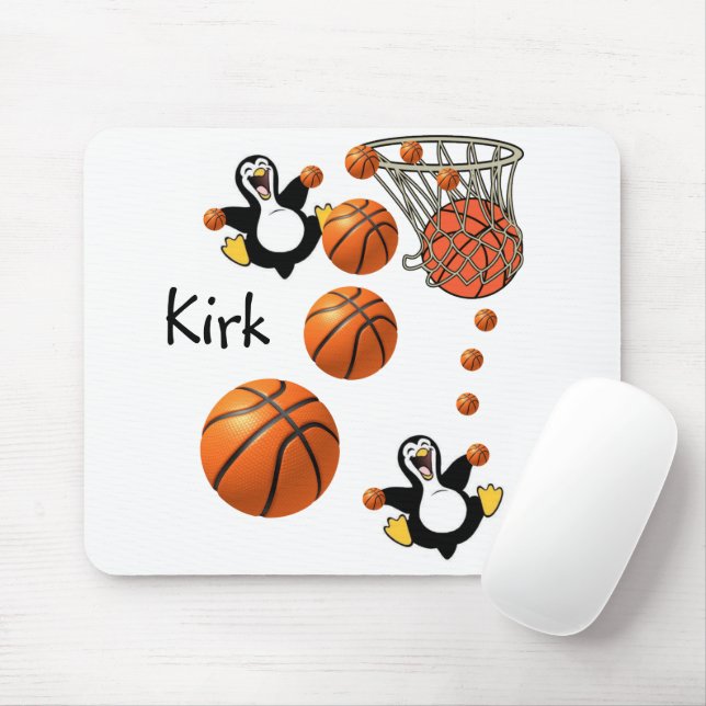 Pad de Mouse de Basquete de Pinguim! Mousepad (Com mouse)