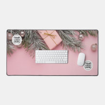 Pad do mouse da Mesa de Natal rosa