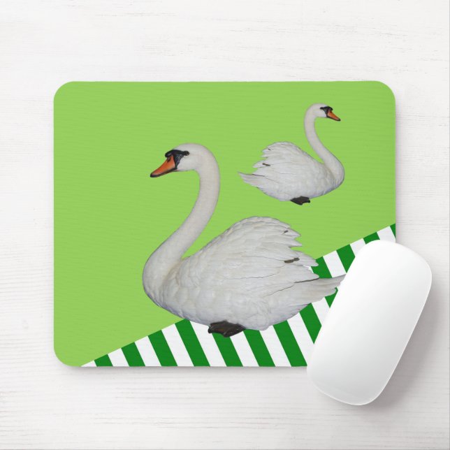 Pad do mouse Swan Green Stripe! Mousepad (Com mouse)