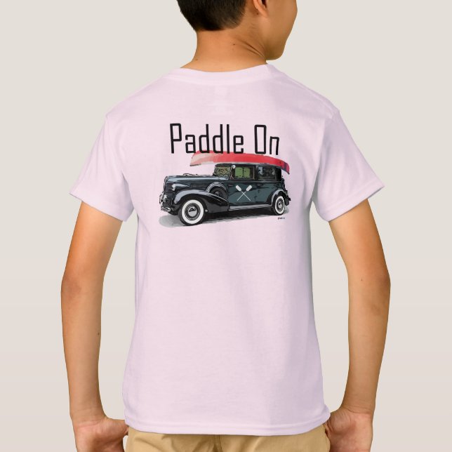 Paddle No Classic Car Design - Camisa T Básica Par (Verso)