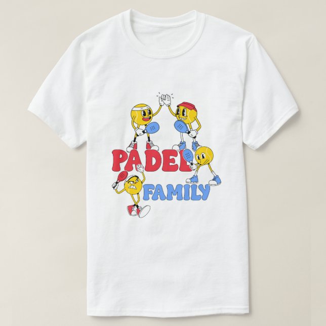 Padel Family | Retro Cartoon T-Shirt (Frente do Design)