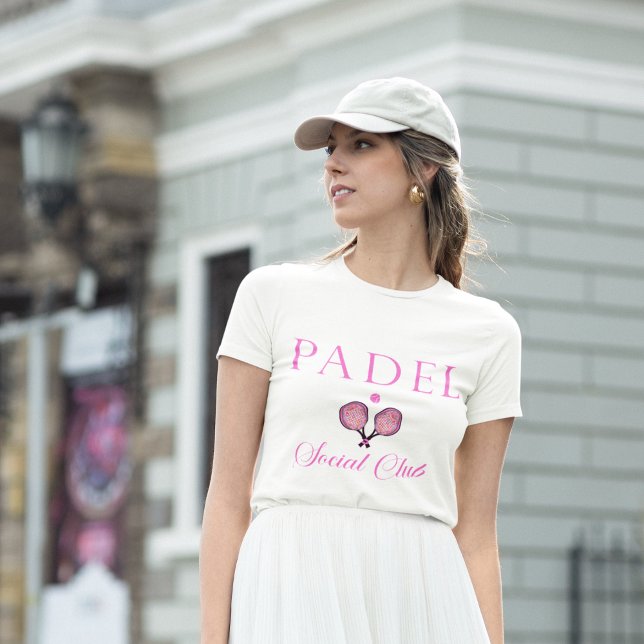 Padel Women’s T-Shirt & Social Club Emblem in Pink (Criador carregado)