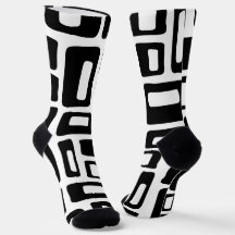 Padrão Abstrato preto e branco do meio século mode