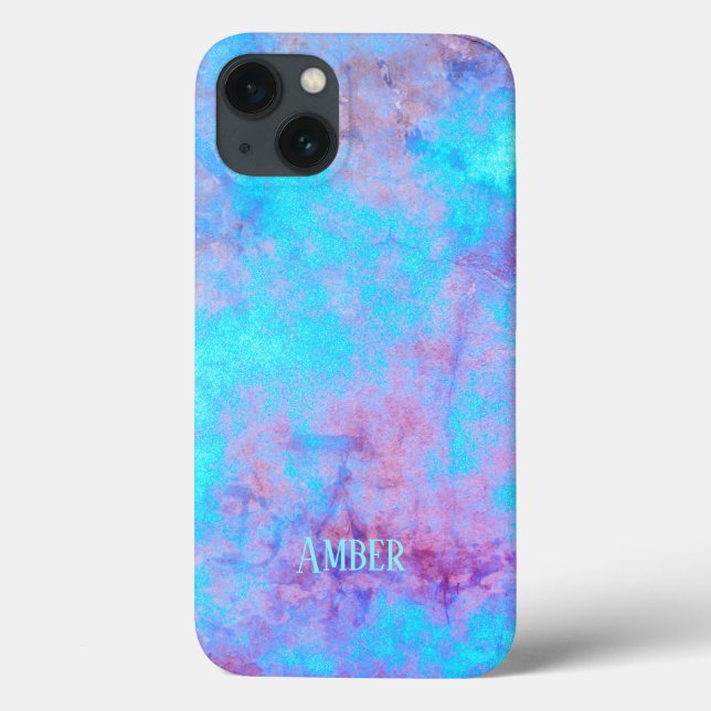 Padrão Abstrato Rosa Azul Roxo Personalizado (Verso)