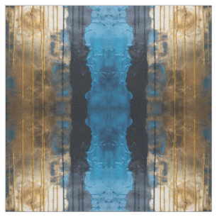 Padrão Abstrato Sem Costura Azul Dourado Tecido