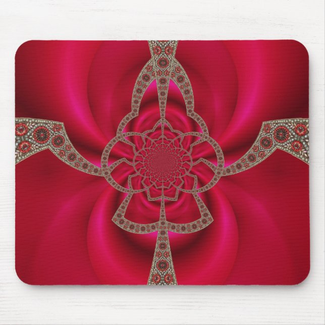 Padrão Abstrato Vermelho Rosa do Mousepad (Frente)