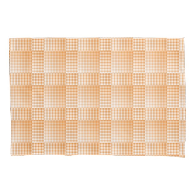 Padrão Abstrato Xadrez Laranja Branco (Frente-Esquerda)