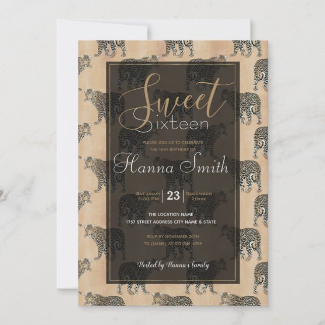 Padrão Animal Leopardo de Ouro Simples (Frente)