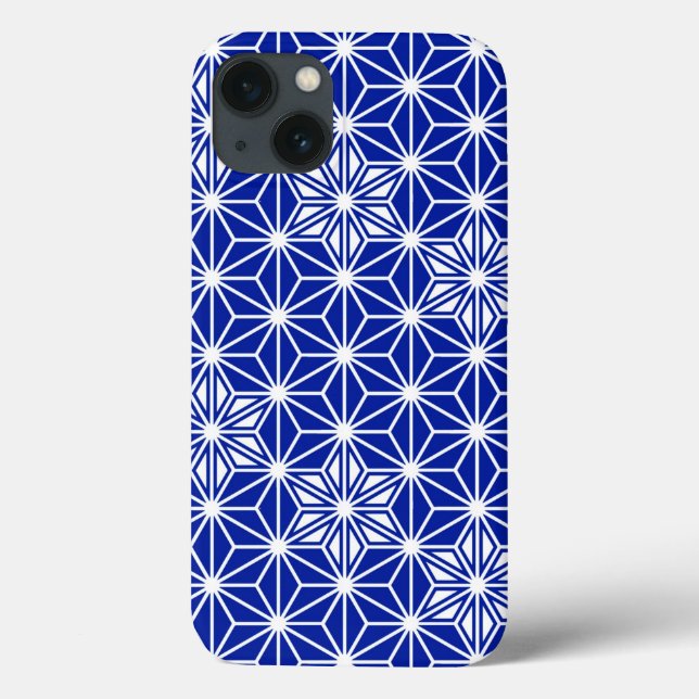 Padrão Asanoha japonês - azul de cobalto (Verso)