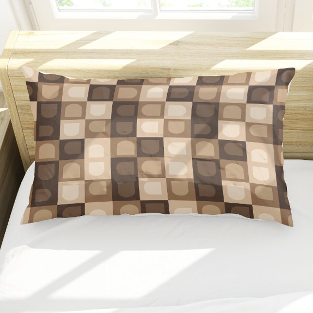 Padrão Asteca Marrom Modern Boho Geométrico (Brown Modern Boho Arch Geometric Aztec Pattern Pillow Case)