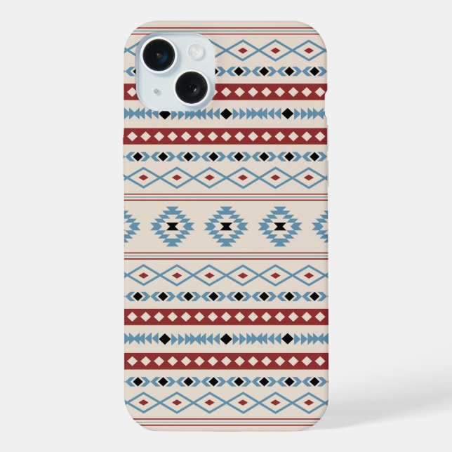 Padrão Aztec Blue Black Cream Mixed Motifs (Verso)