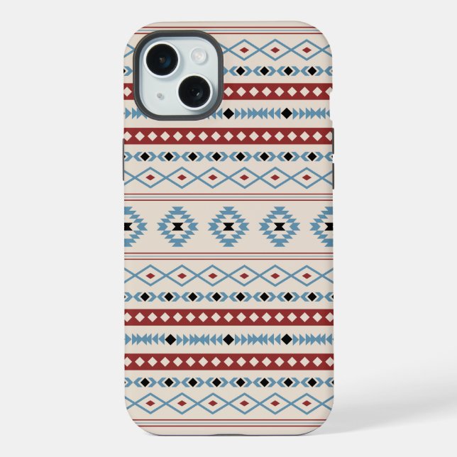 Padrão Aztec Blue Black Cream Mixed Motifs (Verso)
