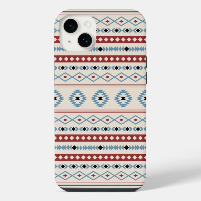 Padrão Aztec Blue Black Cream Mixed Motifs (Verso)