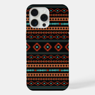 Padrão Aztec Rusts Teal Black Mixed Motifs