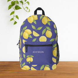 Padrão Azul de Limão de Aquarela