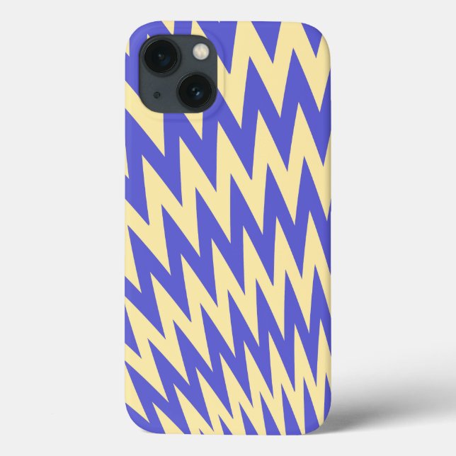 Padrão Azul e Cream Zigzag Chevron (Verso)