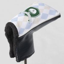 Padrão Azul Elegante Nome do Golfista Monograma Ve
