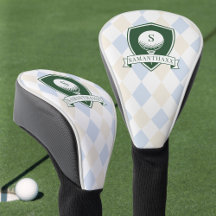 Padrão Azul Moderno Nome do Golfista Monograma Ver