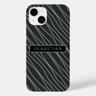 Padrão Azul Striped Mate Personalizado