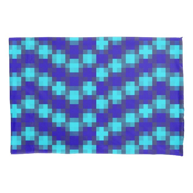 Padrão Azul Verificado, Pillowcase (Frente)