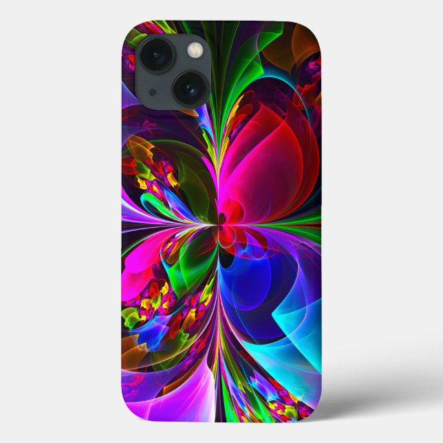 Padrão Azul Vermelho Abstrato Floral Moderno #12 (Verso)