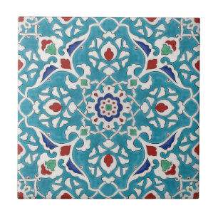 Padrão Azulejo Branco Azulejo Vermelho Azul