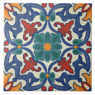 Padrão Azulejos Amarelo Azulejos Azul Vermelho Azu
