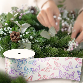 Padrão bonito de Borboleta de Pastel Girly Iridesc