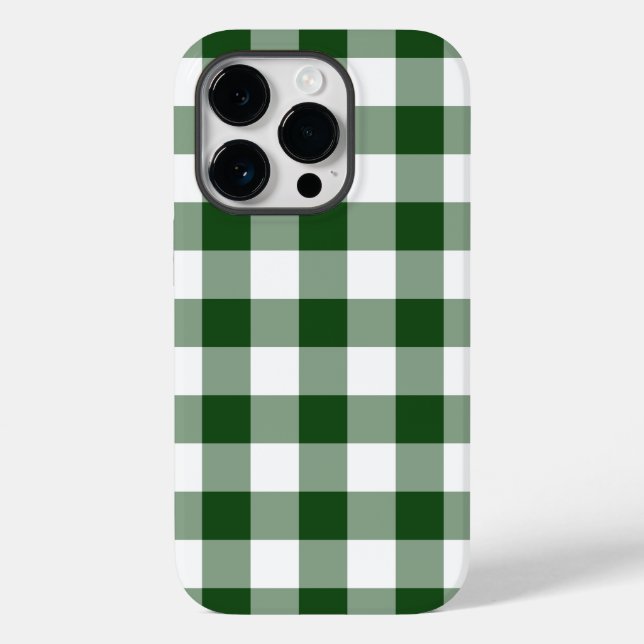 Padrão Bonito de Gingham Verde e Branco (Verso)