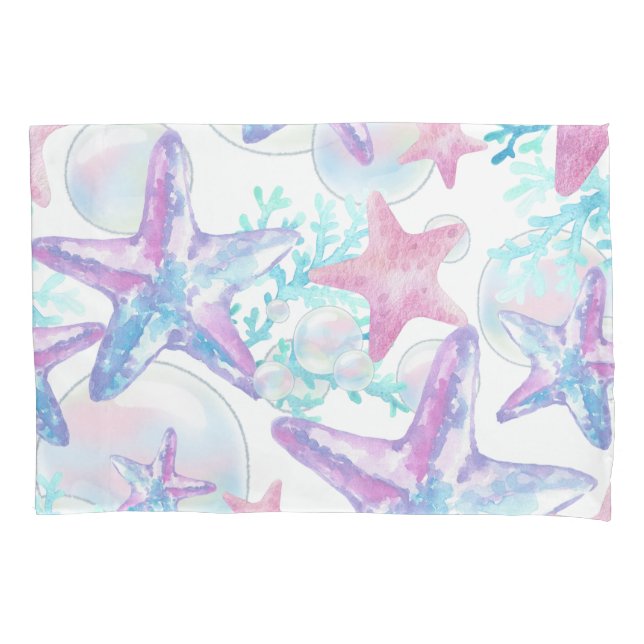 Padrão Bonito de Starfish Rosa de Pillowcase (Frente)