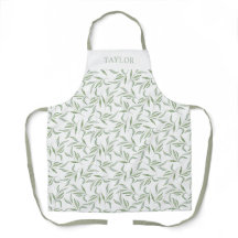 Padrão Botânico de Folhas de Aquarela Verde Elegan