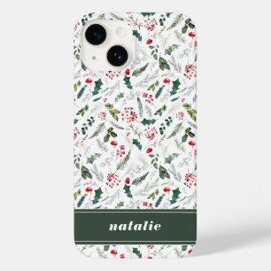 Padrão Botânico de inverno do Natal Elegante
