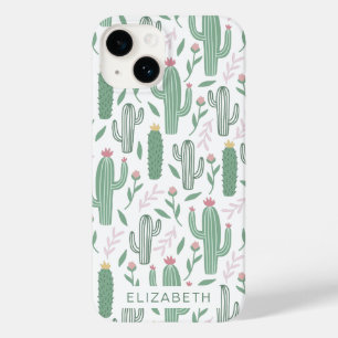 Padrão botânico do cactus personalizado
