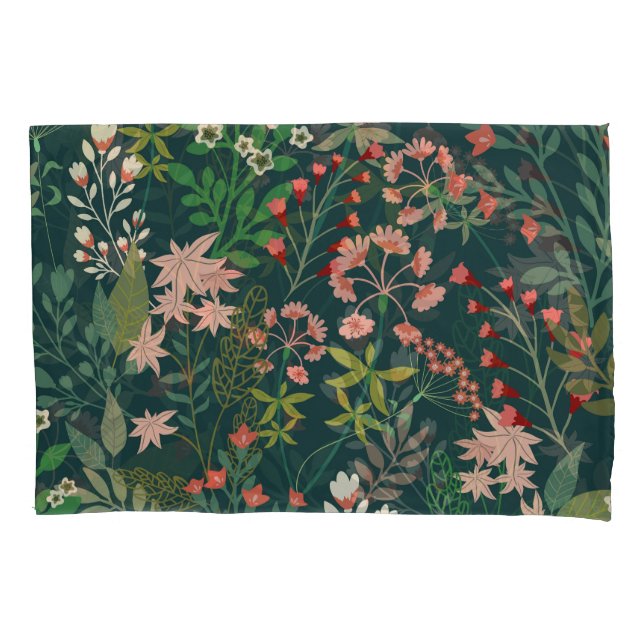 Padrão Botânico Floral Escuro Sem Vista (Frente)