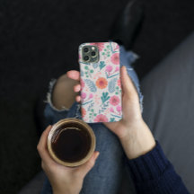 Padrão Botânico Floral primavera Cas Colorido