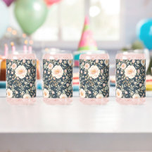 Padrão Botânico Floral Rosa Esbranquiçado: Natural