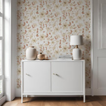 Padrão Botânico Floral White Beige Lily