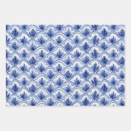 Padrão Branco e Azul da Vintage Chinesa