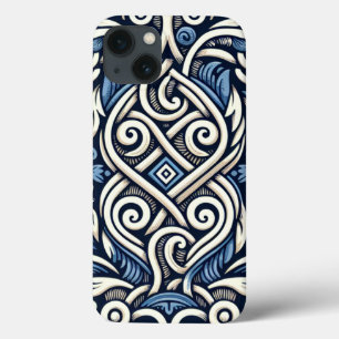 Padrão branco e azul grego moderno