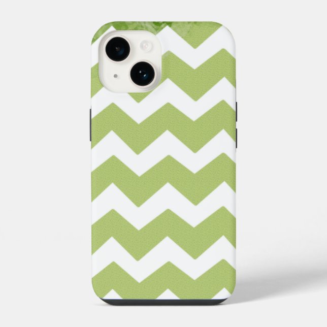 Padrão Branco Verde Chevron (Verso)