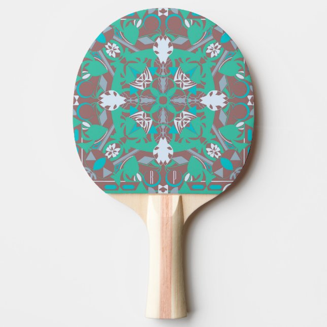 Padrão caleidoscópico moderno Raquete de Ping Pong (Frente)