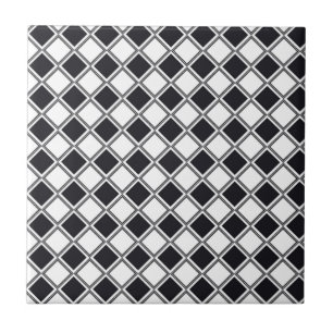 Padrão cerâmico de Azulejo preto e branco